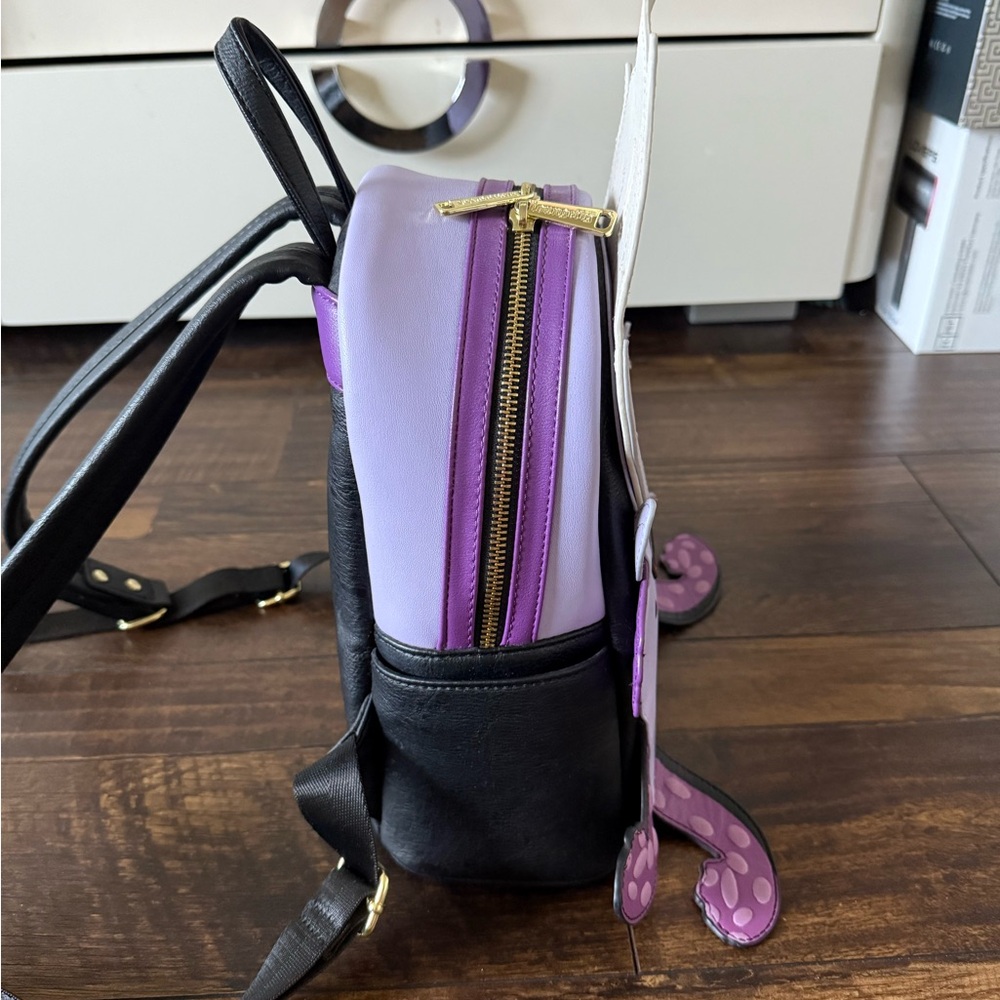 Loungefly Ursula Character Backpack in Purple and Black - Picture 2 of 5